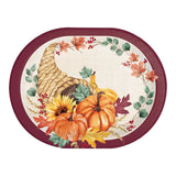 Fall Feast Oval Dinner Paper Plates (9.25" x 12")