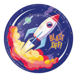 Space Adventures Round Disposable Paper Dinner Plates (9")