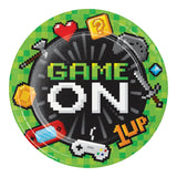 Gaming Party Round Disposable Paper Dinner Plates (9")