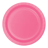 Candy Pink Round Disposable Paper Dessert Plates (7")