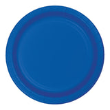Cobalt Blue Round Disposable Paper Dessert Plates (7")
