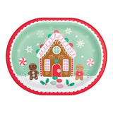 Holiday Sweets Oval Dinner Paper Plates (9.25" x 12")