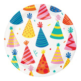 Hats Off Birthday Round Disposable Paper Dessert Plates (7")