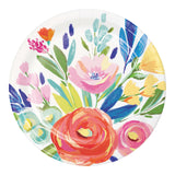 Fragrant Florals Round Disposable Paper Dessert Plates (7")