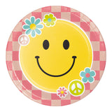 Flower Power Round Disposable Paper Dinner Plates (9")