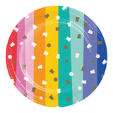 Birthday Confetti Round Disposable Paper Dessert Plates (7")