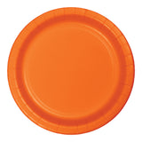 Sunkissed Orange Round Disposable Paper Dinner Plates (9")