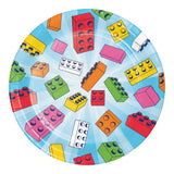 Block Bash Round Disposable Paper Dessert Plates (7")