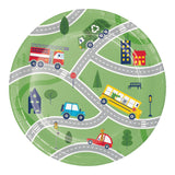 Transportation Time Round Disposable Paper Dessert Plates (7")