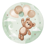 Teddy Bear Round Disposable Paper Dessert Plates (7")