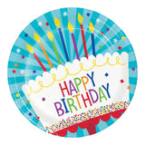 Cake Birthday Round Disposable Paper Dinner Plates (9")