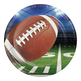 Football Party Round Disposable Paper Dinner Plates (9")