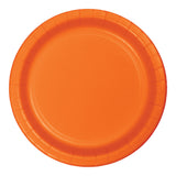 Sunkissed Orange Round Disposable Paper Dessert Plates (7")