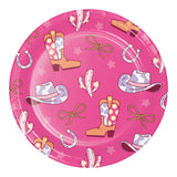 Boots and Bows Round Disposable Paper Dinner Plates (9")