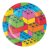 Block Bash Round Disposable Paper Dinner Plates (9")