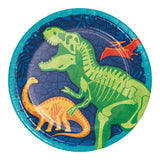 Dino Dig Round Disposable Paper Dinner Plates (9")