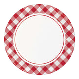 Classic Gingham Round Disposable Paper Dinner Plates (9")