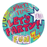 Graffiti Party Round Disposable Paper Dessert Plates (7")