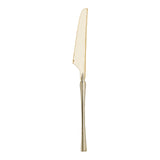 Shiny gold Moderno disposable plastic dinner knives, 8.8 inches, case of 240, sleek and stylish for elegant dining