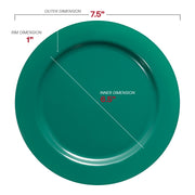 Solid Green Holiday Round Disposable Plastic Salad Plates (7.5") Dimension | Smarty Had A Party