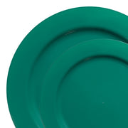 Solid Green Holiday Round Disposable Plastic Dinnerware Value Set | Smaty Had A Party