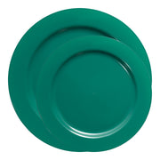 Solid Green Holiday Round Disposable Plastic Dinnerware Value Set Secondary | Smaty Had A Party