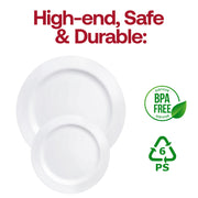 Solid White Economy Round Disposable Plastic Buffet Plates (9") BPA | Smarty Had A Party
