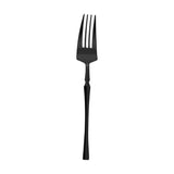 Solid black Moderno disposable plastic dinner forks, case of 240