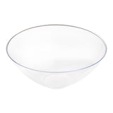 Solid black disposable plastic bowls with round design