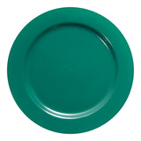 Solid green round disposable plastic dinner plates, 10.25-inch diameter
