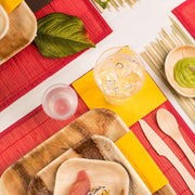 Square eco-friendly disposable plates made from palm leaf, 5-inch size