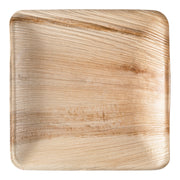 Square palm leaf eco-friendly disposable buffet plates, 9-inch size, perfect for sustainable dining
