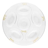 Stylish disposable Seder plates, clear plastic with gold section dividers