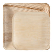 This disposable dinnerware set showcases natural palm leaf plates, perfect for adding a rustic touch to your events