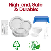 This fancy set makes silver the star of your patriotic tablescape