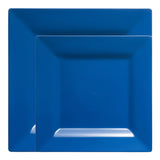 This stylish dinnerware collection showcases deep midnight blue square plates, elevating your table setting with contemporary flair