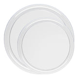 Transparent plastic dinner plates and salad plates set, 10-inch and 8.5-inch sizes, disposable and lightweight for easy cleanup