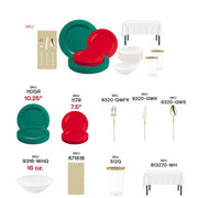 Vibrant red and green plates in the Feliz Navidad Set bring festive energy to the table.