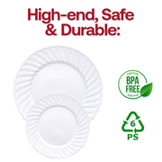 White Flair Plastic Appetizer/Salad Plates (7.5") BPA | Smarty Had A Party