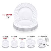 White Flair Plastic Appetizer/Salad Plates (7.5") SKU | Smarty Had A Party