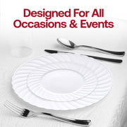 White Flair Plastic Dinner Plates (10.25") Lifestyle | Smarty Had A Party