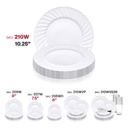 White Flair Plastic Dinner Plates (10.25") SKU | Smarty Had A Party