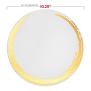 White with Gold Moonlight Round Disposable Plastic Dinner Plates (10.25") Dimension | Smarty Had A Party
