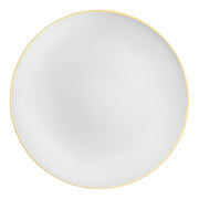 White with Gold Rim Organic Round Disposable Plastic Appetizer/Salad Plates (7.5") Secondary | Smarty Had A Party