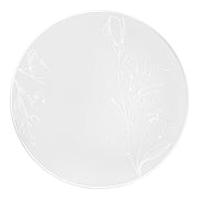 White with Silver Antique Floral Round Disposable Plastic Appetizer/Salad Plates (7.5") Secondary | Smarty Had A Party