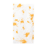 White and gold paint splatter dinner napkins, 16" x 16" unfolded, generously sized for meals and formal events