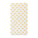 White dinner napkins with gold dots designed for all occasions, from birthdays and weddings to business events