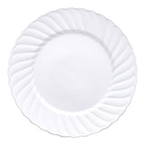 White flair plastic buffet plates, 9-inch diameter, 180-pack