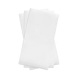 White linen-like premium paper napkin placed on buffet table, measuring 15.8 x 15.8 inches, from a 288-count pack.