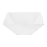 White square plastic serving bowl with a 96 oz capacity and 4.5-inch height, ideal for large servings of salads, pasta, or snacks